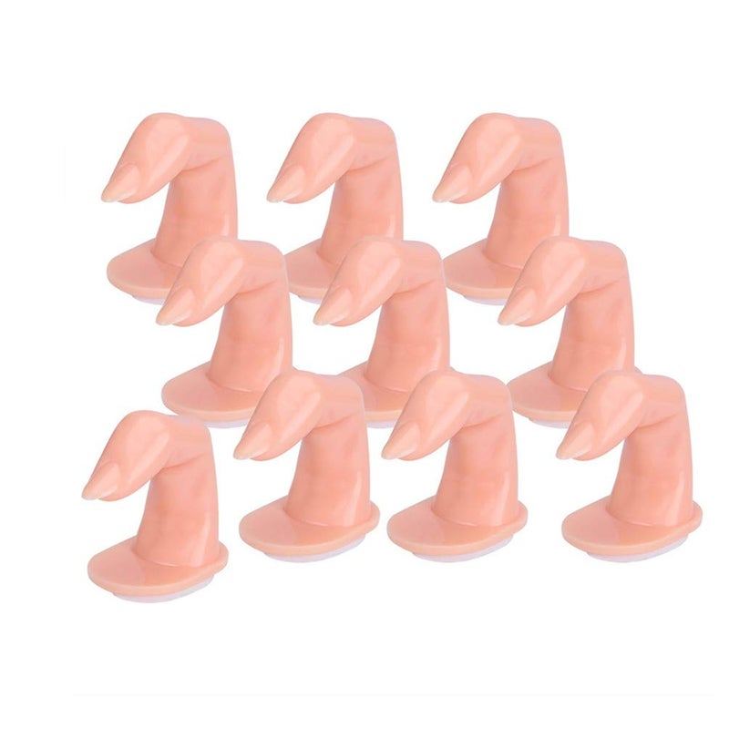 Ebonee Practice Fingers for Acrylic Nails Gel Training Nail Art Practice Fingers Decoration Training Fingers, Plastic Fake Fingers with Nails, 10 Pack - Image 1